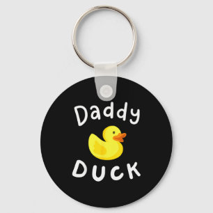Daddy Duck Birthday Rubber Duck Lover Family Match Keychain