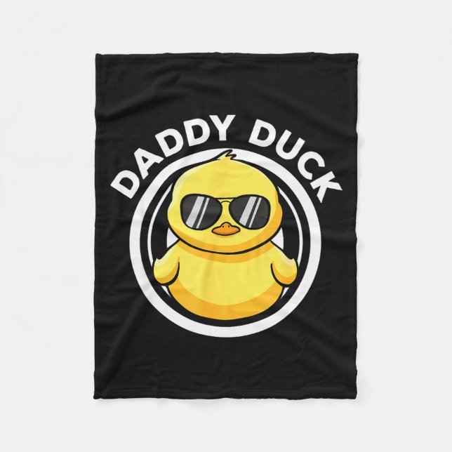 Daddy Duck Dad I Love Ducks Family Lover Funny Rub Fleece Blanket (Front)