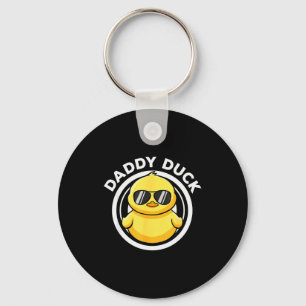 Daddy Duck Dad I Love Ducks Family Lover Funny Rub Keychain