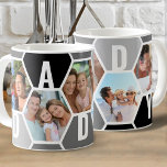 Daddy Editable 5 Photo 5 Letter Honeycomb Coffee Mug<br><div class="desc">Honeycomb coffee mug, personalized with 5 of your favourite photos and printed with a 5 letter name, such as DADDY. The design features a honeycomb photo collage in monochrome colour palette of black and grey. If you want to change the colours, click "customize further" and click each hexagon that you...</div>
