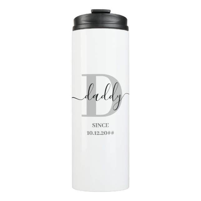 Daddy Elegant Script Monogram Thermal Tumbler (Front)