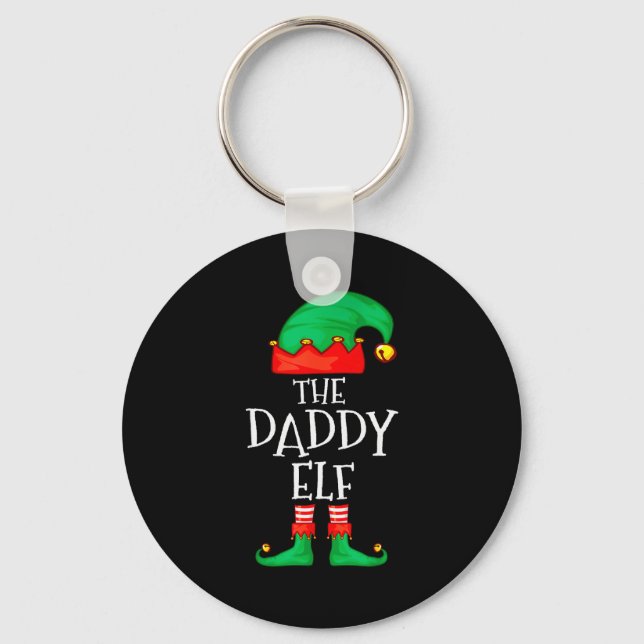 Daddy Elf Family Christmas Daddy Dad Father Elf Sw Keychain (Front)