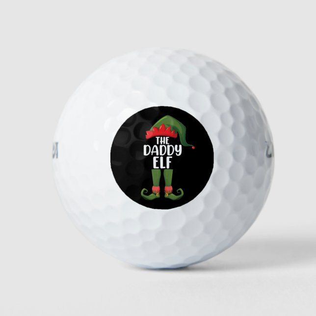 Daddy Elf Family Matching Group Christmas Dad Golf Balls (Front)