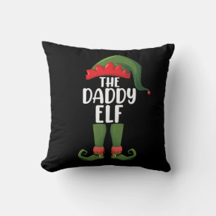 Daddy Elf Family Matching Group Christmas Dad Throw Pillow