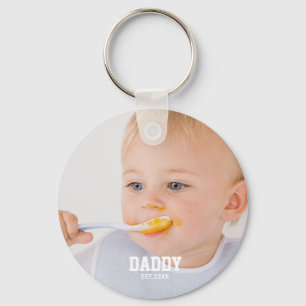 Daddy EST & photo ,fathers day Keychain