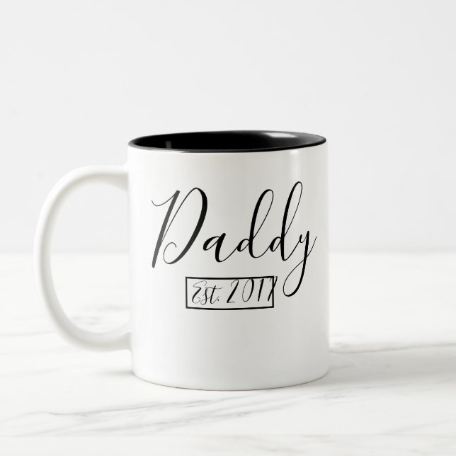 Daddy Est. Year | Personalized Two-Tone Coffee Mug (Left)