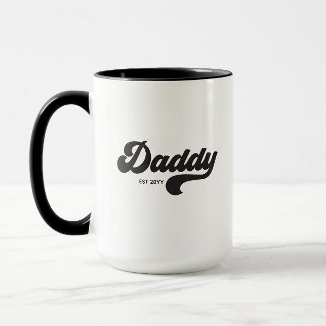 Daddy Established Retro Style Father's Day Mug (Left)