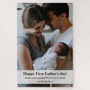 Daddy Family Photo First Father's day Jigsaw Puzzle