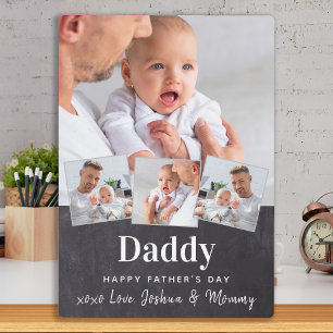 DADDY Father's Day 4 Photo Collage Chalkboard Plaq Plaque