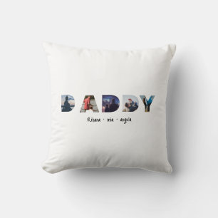 Daddy Father's day personalized photo gift Throw Pillow