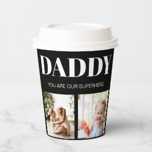 Daddy Father's Day Photo Collage Custom  Paper Cups