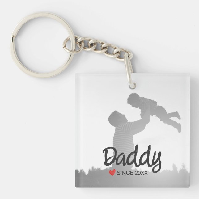 Daddy, first fathers day, first happy father keychain (Front)
