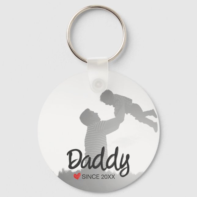 Daddy, first fathers day, first happy father keychain (Front)