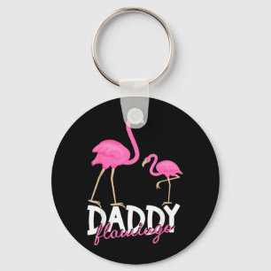 Daddy Flamingo Fathers Day Humour Dad Funny Keychain