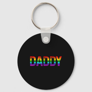 Daddy Gay Pride Month Lgbtq Fathers Day Rainbow Fl Keychain