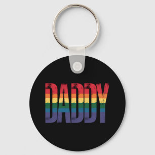 Daddy Gay Pride Month LGBTQ Fathers Day Rainbow Keychain