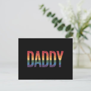 Daddy Gay Pride Month LGBTQ Father's Day Rainbow  Postcard