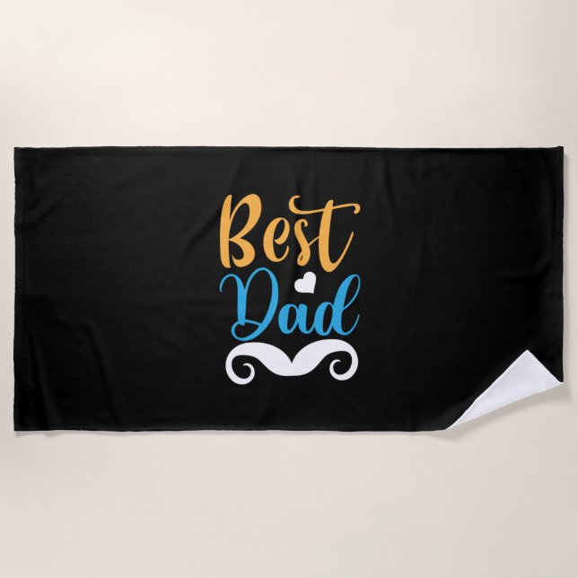 Daddy Gift Best Dad Beach Towel (Front)