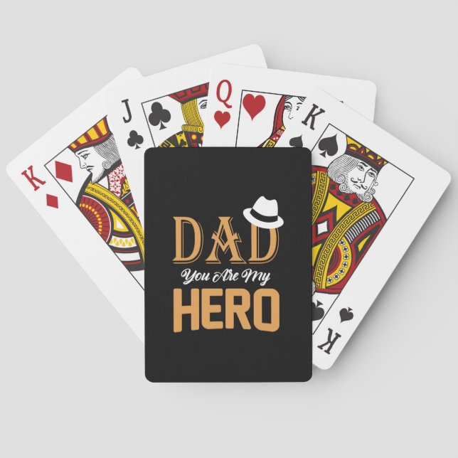 Daddy Gift Dad You Are My Hero Playing Cards (Back)