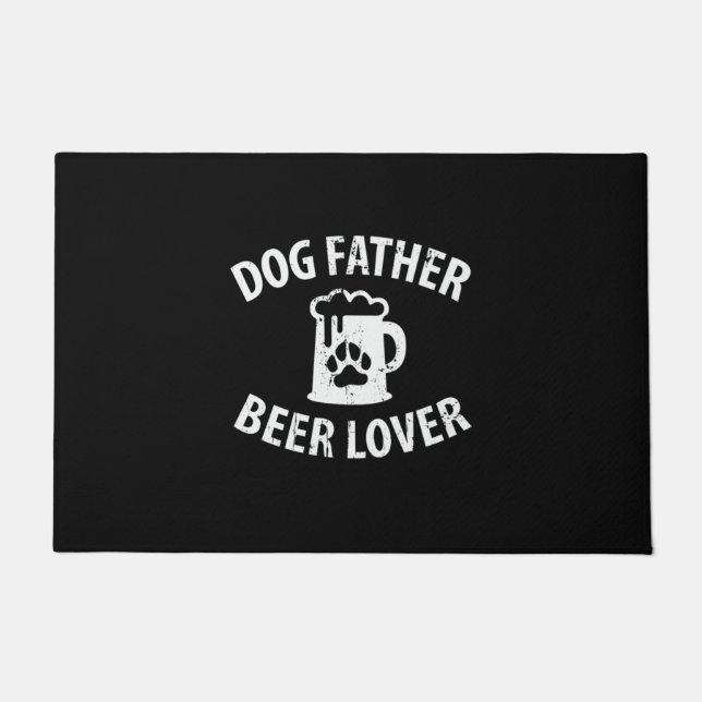 Daddy Gift Dog Father Beer Lover Doormat (Front)