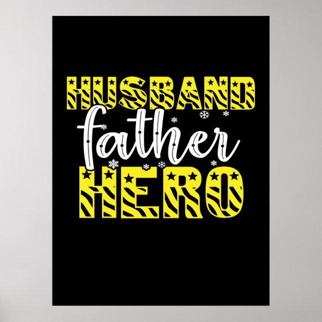 Daddy Gift Husband Father Hero Poster (Front)