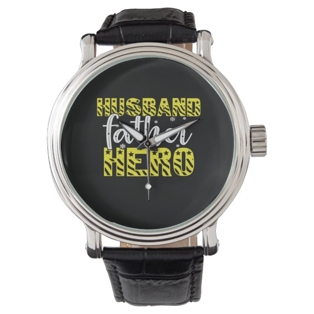Daddy Gift Husband Father Hero Watch (Front)