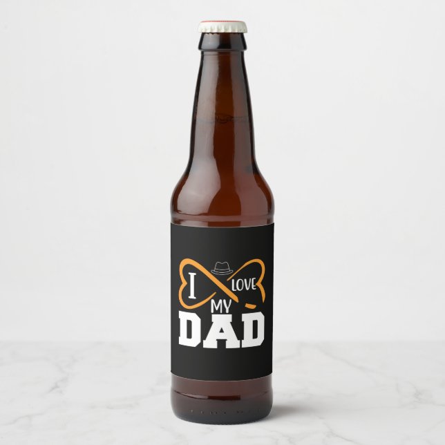 Daddy Gift I Love My Dad Beer Bottle Label (Front)