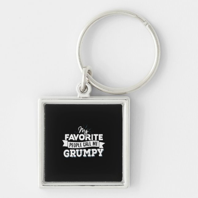 Daddy Gift My Favourite People Call Me Grumpy Keychain (Front)