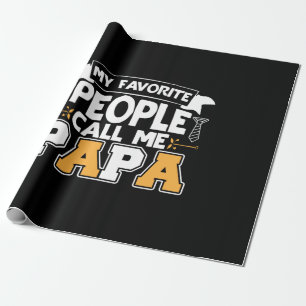 Daddy Gift My Favourite People Call Me Papa Wrapping Paper