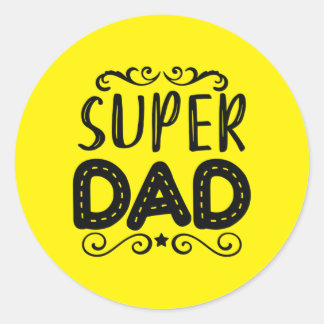 Daddy Gift Proud Super Dad Classic Round Sticker