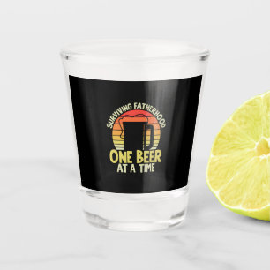 Daddy Gift Surviving Fatherhood One Beer Shot Glass