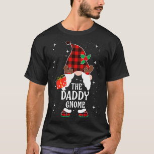 Daddy Gnome Buffalo Plaid Matching Family Christma T-Shirt