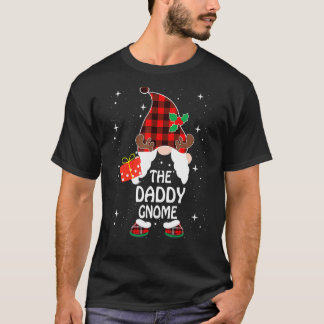 Daddy Gnome Buffalo Plaid Matching Family Christma T-Shirt