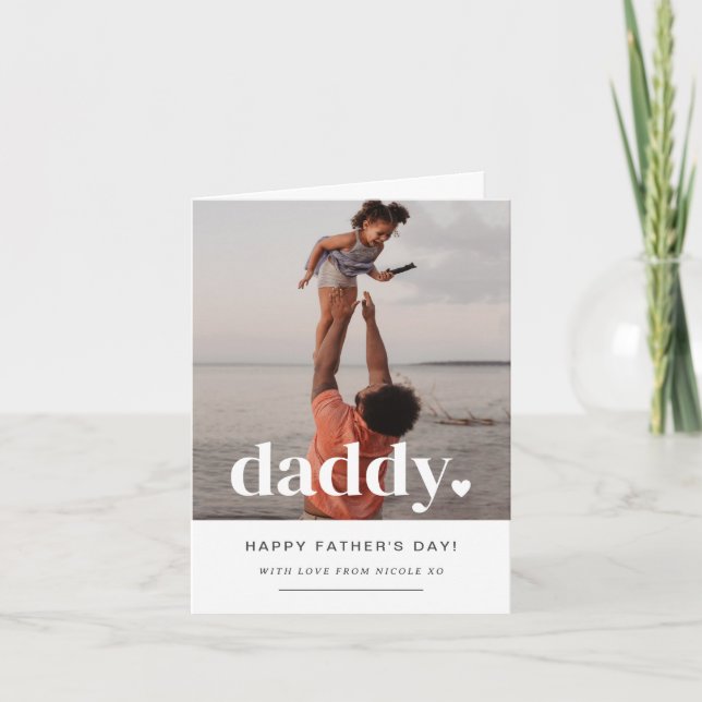 Daddy Heart - Father's Day Photo Card (Front)