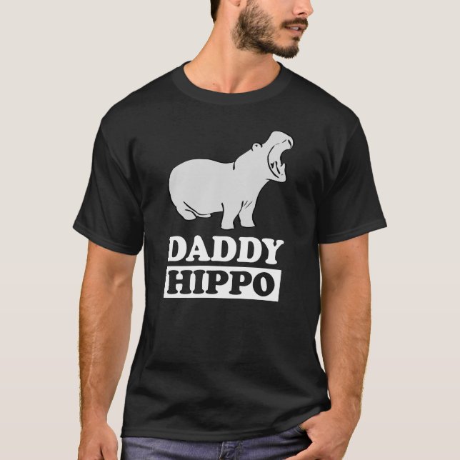 Daddy Hippo Father T-Shirt Dad Gift (Front)
