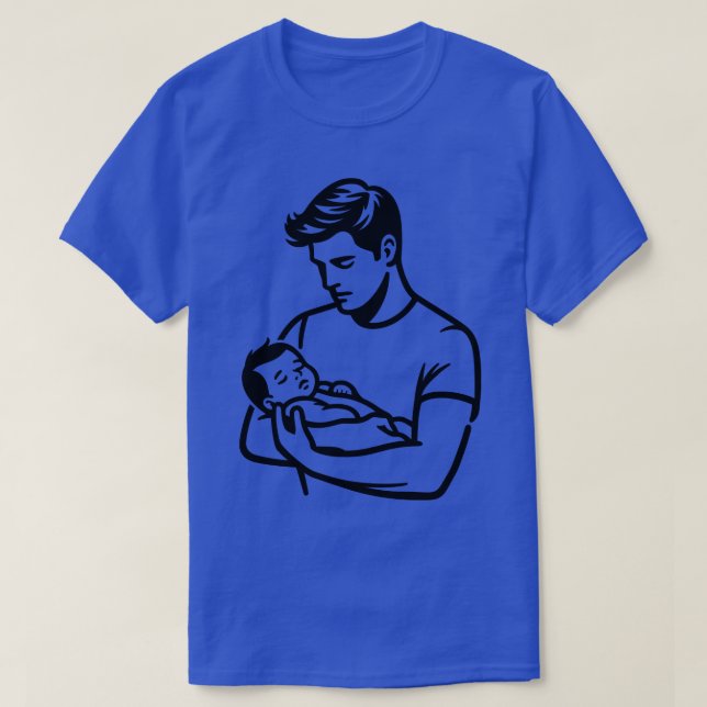 Daddy Holding Sleeping Baby T-Shirt (Design Front)