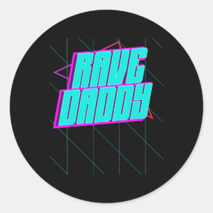 Daddy House Music Techno Music Rave Party Fathers Classic Round Sticker