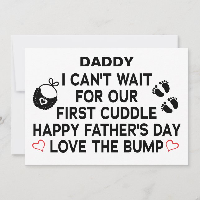 Daddy I Can't wait for our first cuddle Holiday Card (Front)