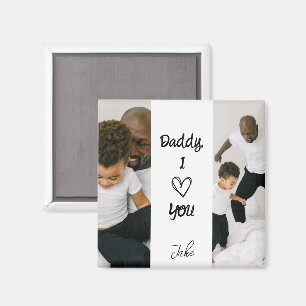 Daddy, I Lov You Personalized Photos Magnet