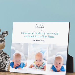 Daddy I love you so much 3 Photo Personalized Plaque