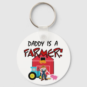 Daddy is a Farmer Tshirts and Gifts Keychain