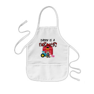 Daddy is a Farmer Tshirts and Gifts Kids Apron