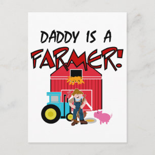 Daddy is a Farmer Tshirts and Gifts Postcard