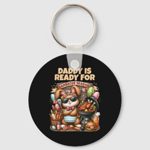 Daddy Is Ready For Grilling Season Easter Bunny Bb Keychain