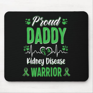 Daddy Kidney Disease Warrior Awareness Ribbon Gree Mouse Pad