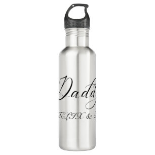 Daddy   Kids Names Modern Father's Day Script 710 Ml Water Bottle