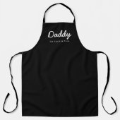 Daddy | Kids Names Modern Father's Day Script Apron (Front)
