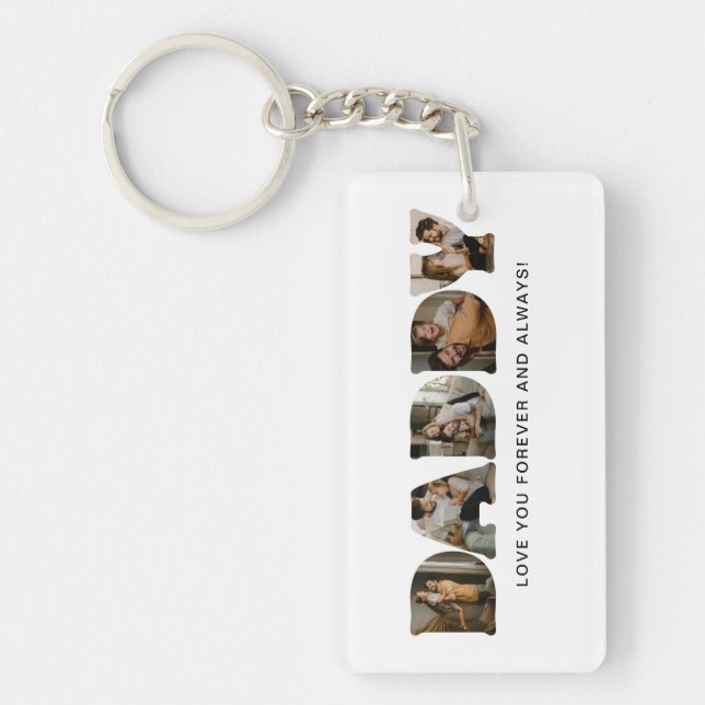 DADDY Letter Photo Collage Keychain (Front)