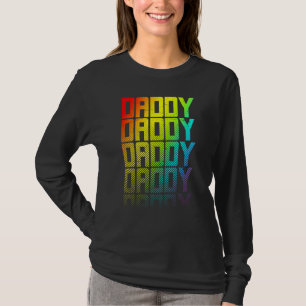 Daddy Lgbtq+ Rainbow Gay Pride Text Fade Graphic T-Shirt