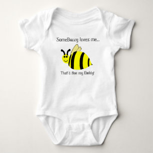 Daddy loves me Bumble Bee Pink Organic Creeper